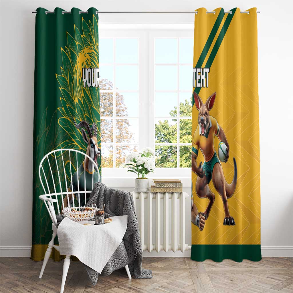 Personalized Rugby South Africa Australia Window Curtain Springboks Wallabies Mascot Go Champions - Wonder Print Shop