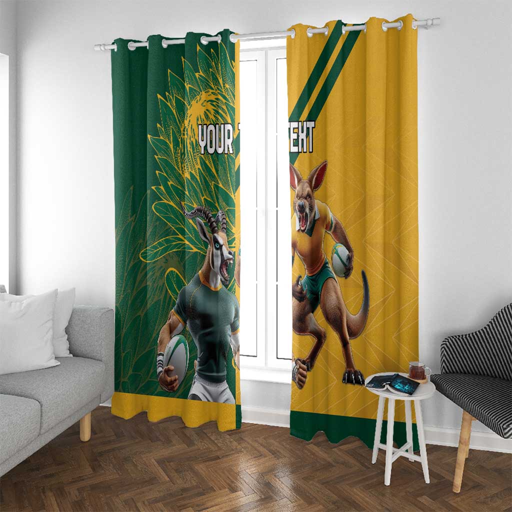 Personalized Rugby South Africa Australia Window Curtain Springboks Wallabies Mascot Go Champions - Wonder Print Shop