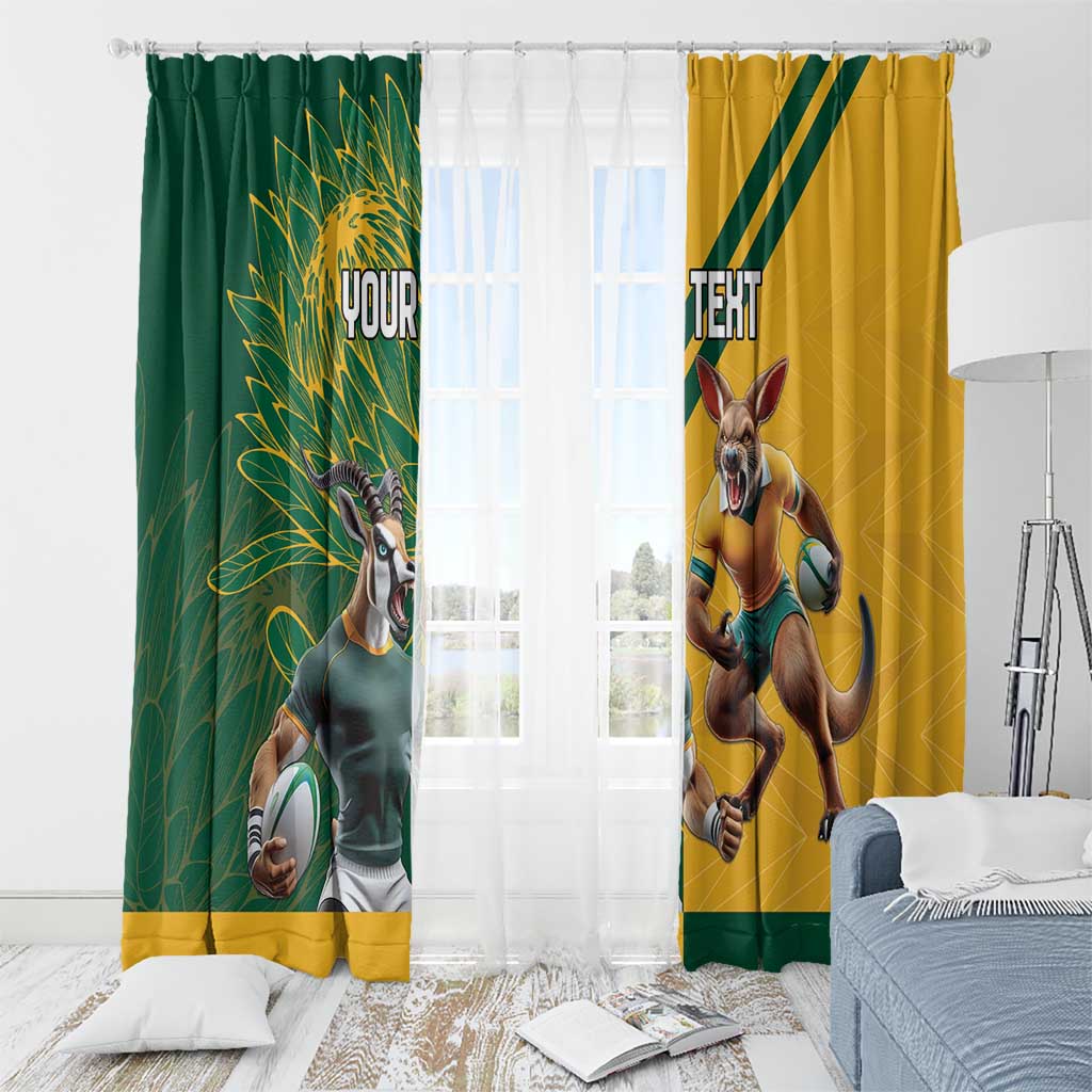 Personalized Rugby South Africa Australia Window Curtain Springboks Wallabies Mascot Go Champions - Wonder Print Shop