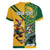 Personalized Rugby South Africa Australia Women V-Neck T-Shirt Springboks Wallabies Mascot Go Champions - Wonder Print Shop