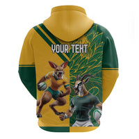 Personalized Rugby South Africa Australia Zip Hoodie Springboks Wallabies Mascot Go Champions - Wonder Print Shop