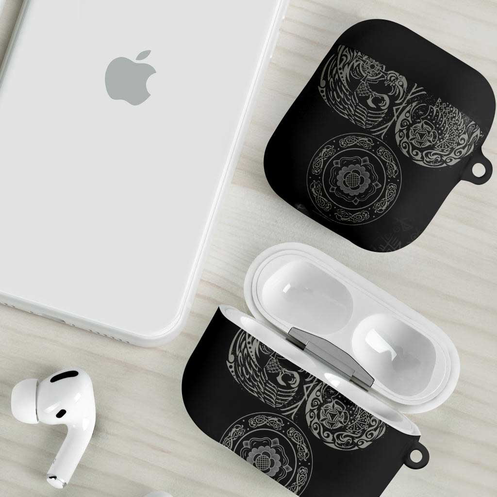 Viking Pride of Yorkshire AirPods Case Black Odin’s Ravens Nordic - Wonder Print Shop