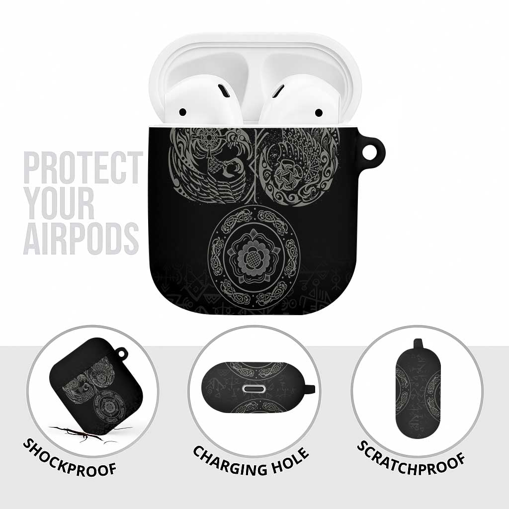 Viking Pride of Yorkshire AirPods Case Black Odin’s Ravens Nordic - Wonder Print Shop