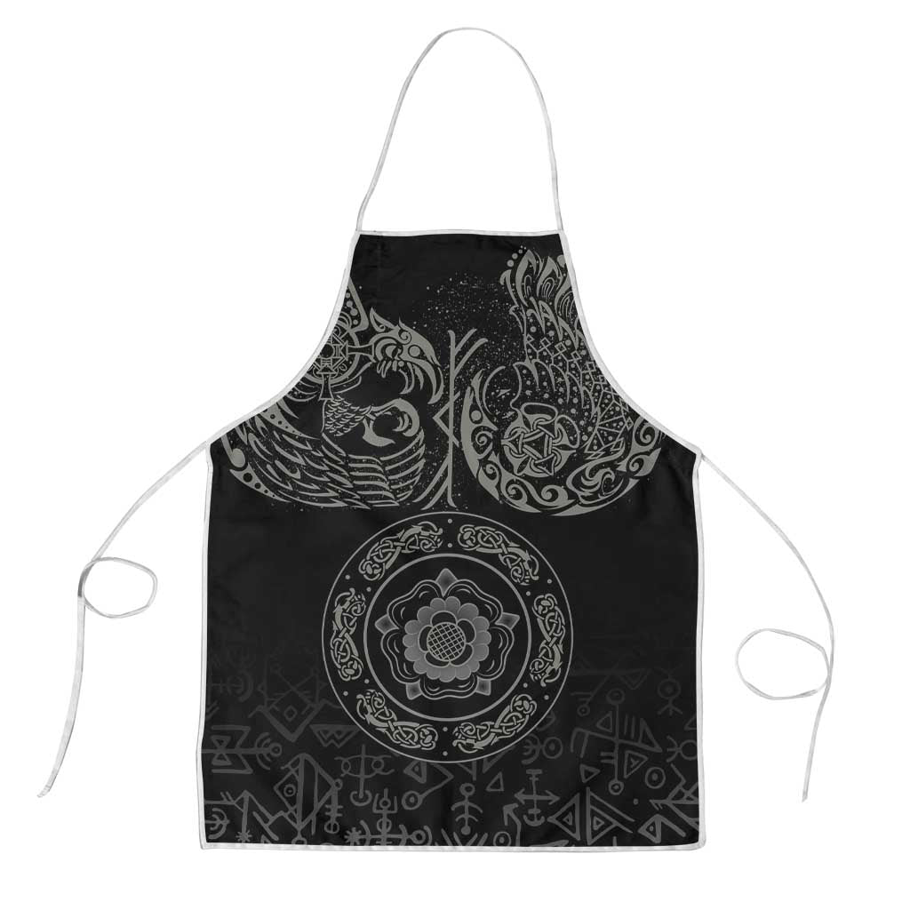 Viking Pride of Yorkshire Apron Black Odin’s Ravens Nordic - Wonder Print Shop
