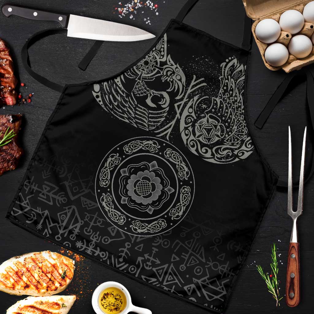 Viking Pride of Yorkshire Apron Black Odin’s Ravens Nordic - Wonder Print Shop