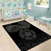 Viking Pride of Yorkshire Area Rug Black Odin’s Ravens Nordic - Wonder Print Shop