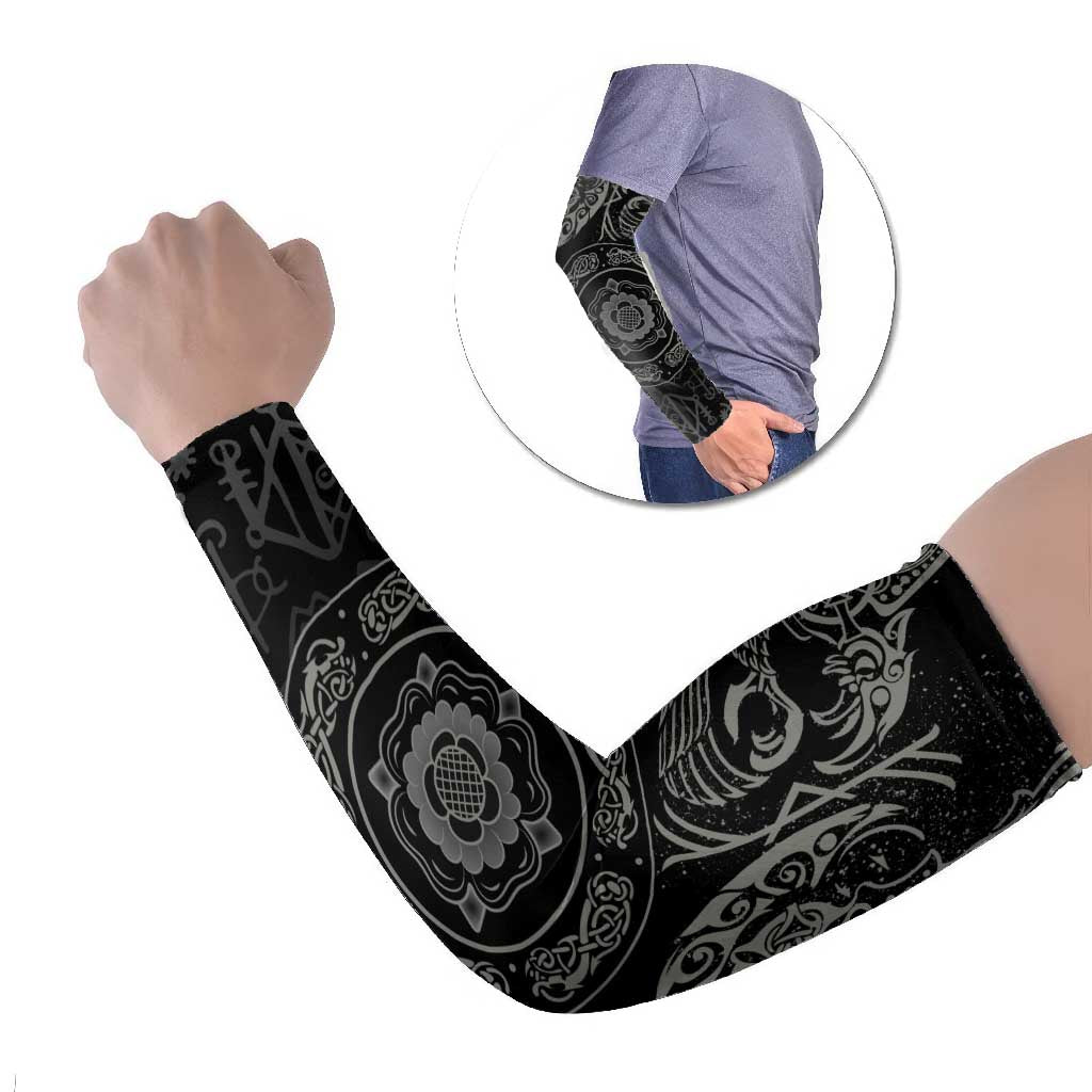 Viking Pride of Yorkshire Arm Sleeves Black Odin’s Ravens Nordic - Wonder Print Shop