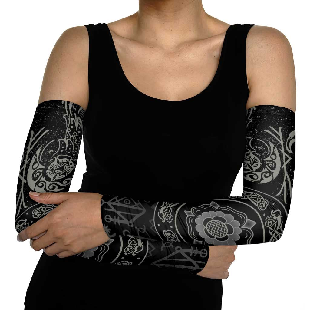 Viking Pride of Yorkshire Arm Sleeves Black Odin’s Ravens Nordic - Wonder Print Shop