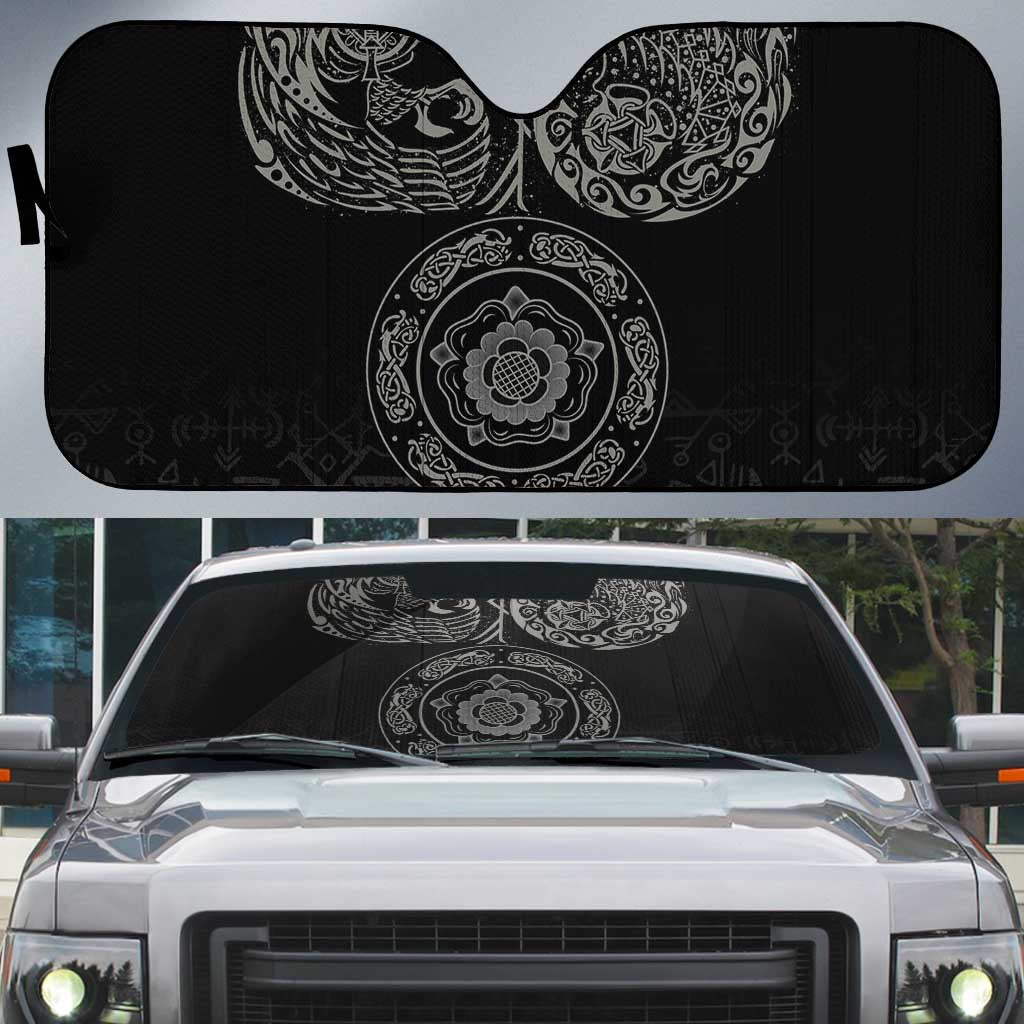 Viking Pride of Yorkshire Auto Sun Shade Black Odin’s Ravens Nordic - Wonder Print Shop