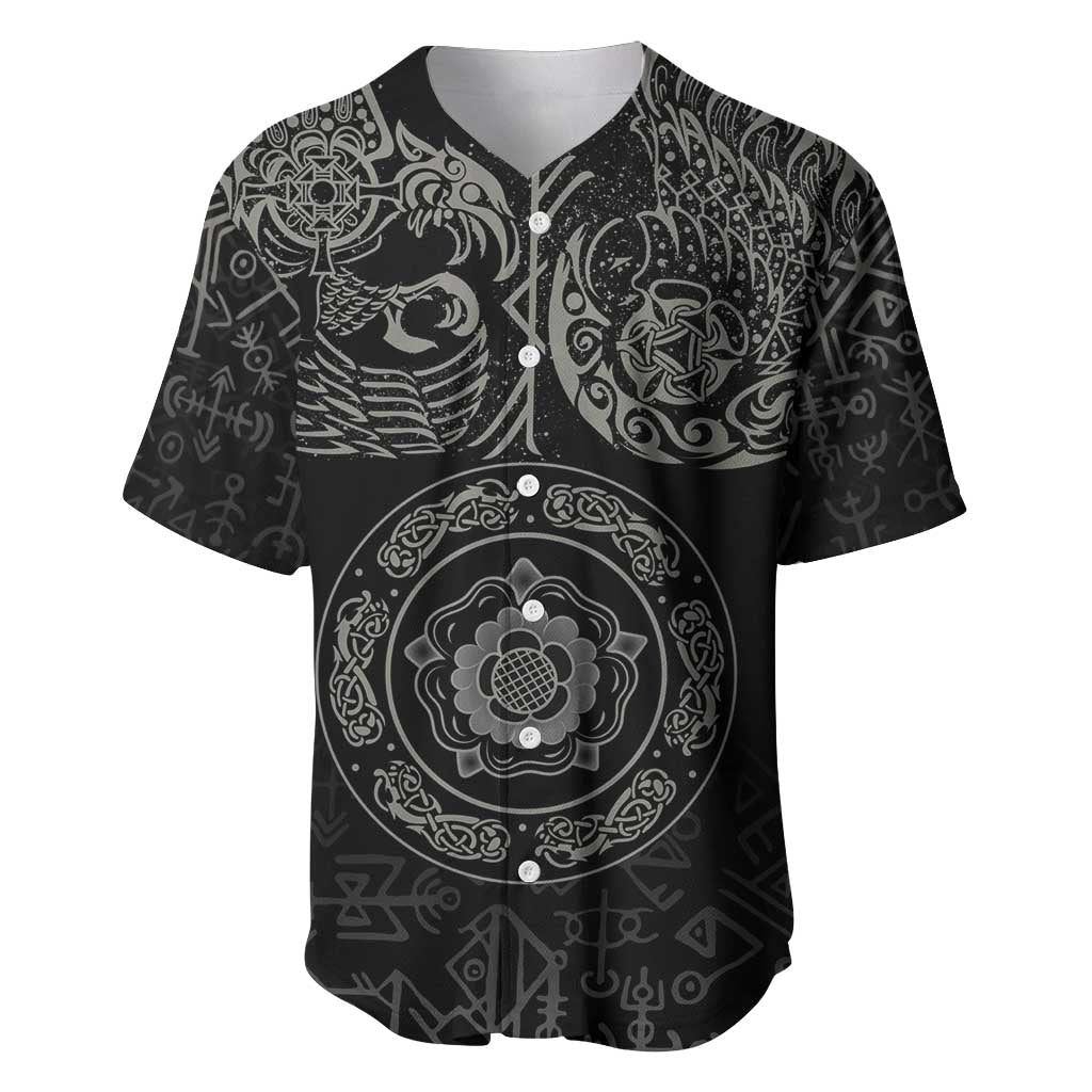 Viking Pride of Yorkshire Baseball Jersey Black Odin’s Ravens Nordic - Wonder Print Shop