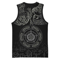 Viking Pride of Yorkshire Basketball Jersey Black Odin’s Ravens Nordic - Wonder Print Shop