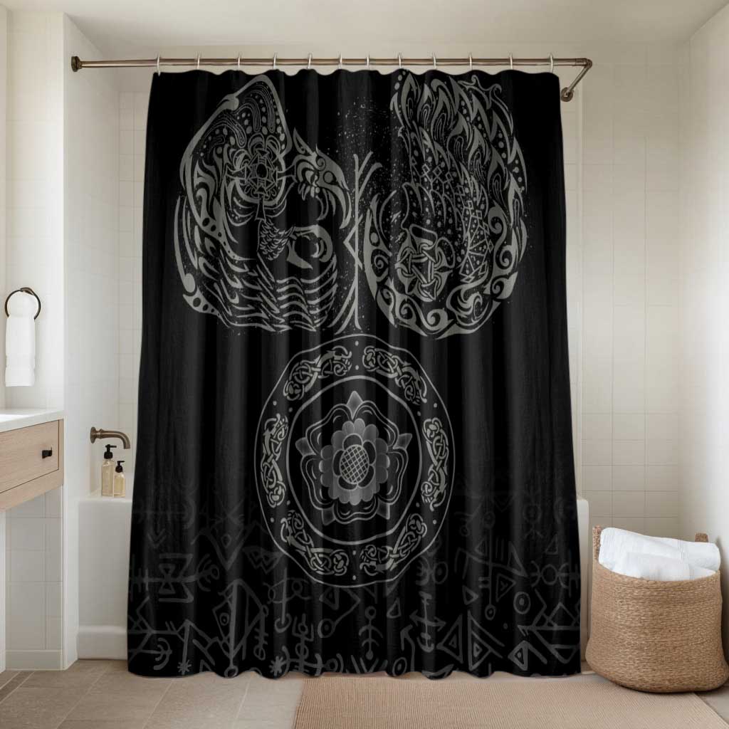 Viking Pride of Yorkshire Bathroom Set Black Odin’s Ravens Nordic - Wonder Print Shop