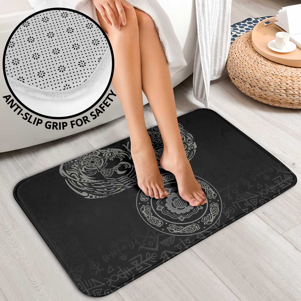 Viking Pride of Yorkshire Bathroom Set Black Odin’s Ravens Nordic - Wonder Print Shop