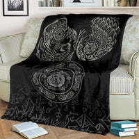 Viking Pride of Yorkshire Blanket Black Odin’s Ravens Nordic - Wonder Print Shop