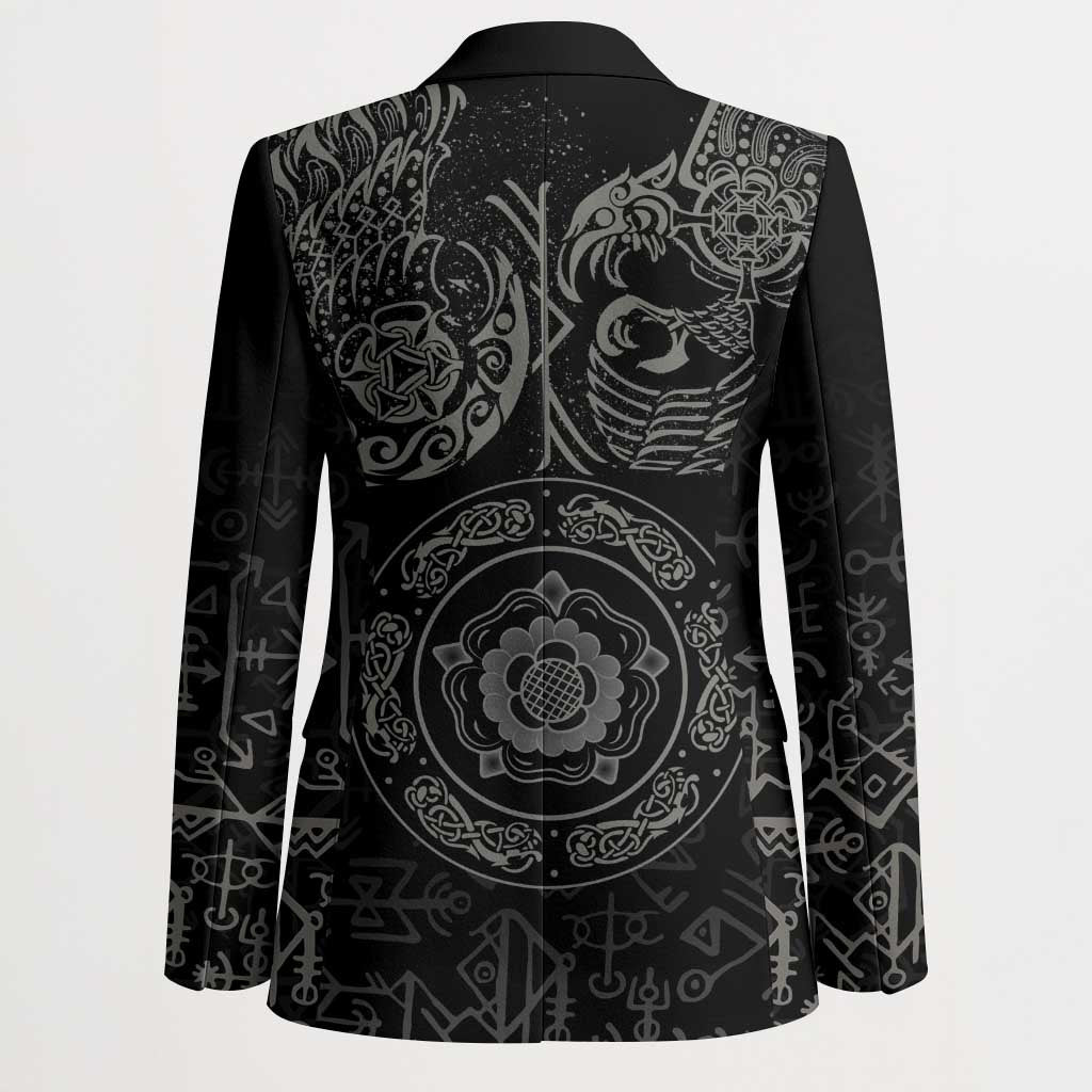 Viking Pride of Yorkshire Blazer Black Odin’s Ravens Nordic - Wonder Print Shop