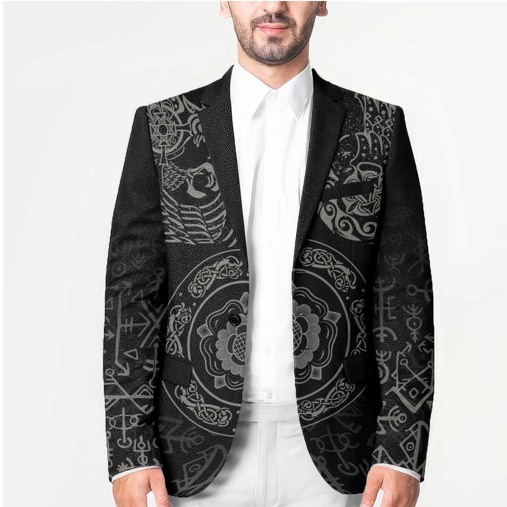 Viking Pride of Yorkshire Blazer Black Odin’s Ravens Nordic - Wonder Print Shop