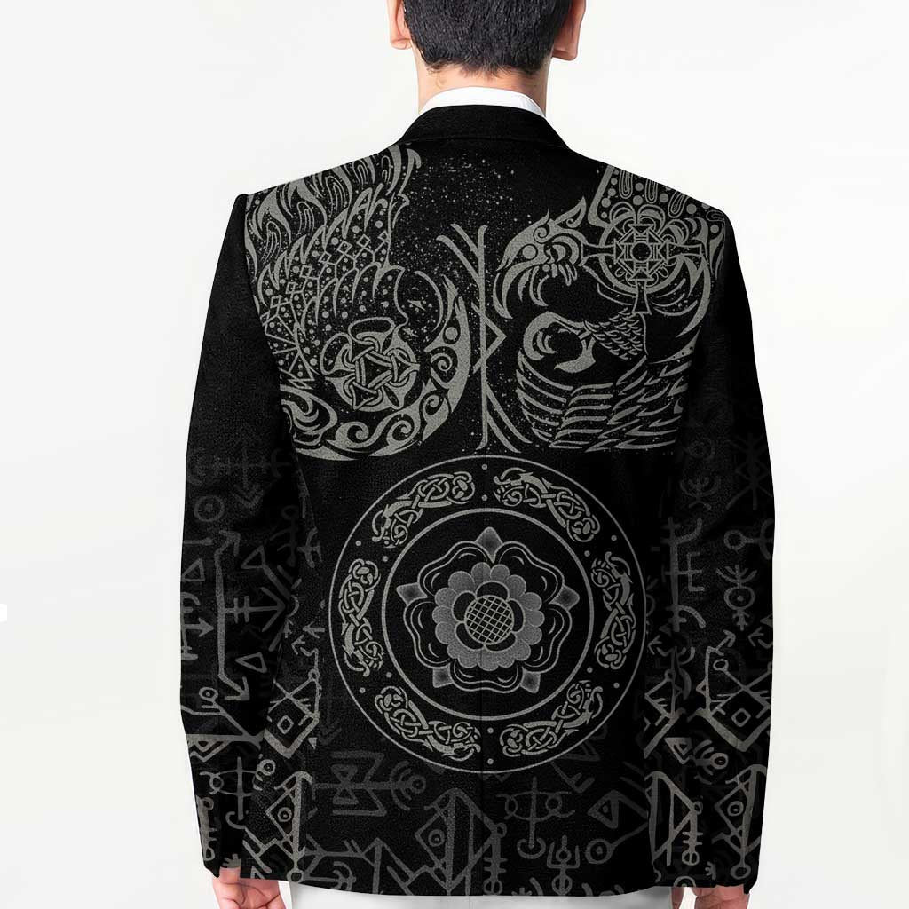 Viking Pride of Yorkshire Blazer Black Odin’s Ravens Nordic - Wonder Print Shop