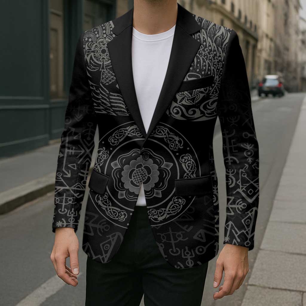 Viking Pride of Yorkshire Blazer Black Odin’s Ravens Nordic - Wonder Print Shop