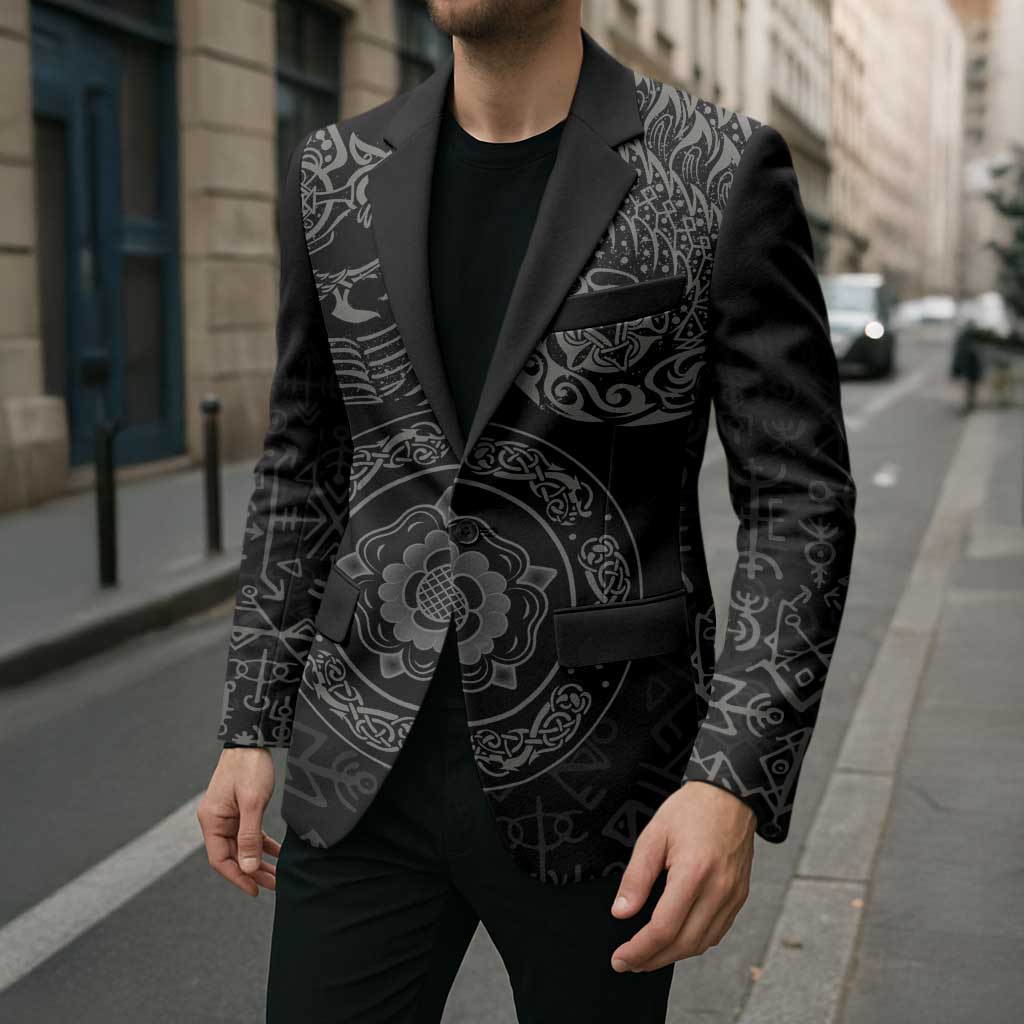 Viking Pride of Yorkshire Blazer Black Odin’s Ravens Nordic - Wonder Print Shop