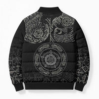 Viking Pride of Yorkshire Bomber Puffer Jacket Black Odin’s Ravens Nordic - Wonder Print Shop