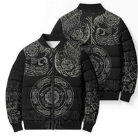 Viking Pride of Yorkshire Bomber Puffer Jacket Black Odin’s Ravens Nordic - Wonder Print Shop