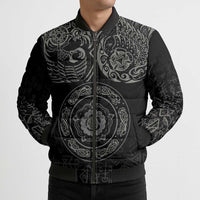 Viking Pride of Yorkshire Bomber Puffer Jacket Black Odin’s Ravens Nordic - Wonder Print Shop