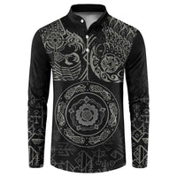 Viking Pride of Yorkshire Button Sweatshirt Black Odin’s Ravens Nordic - Wonder Print Shop