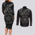 Viking Pride of Yorkshire Couples Matching Long Sleeve Bodycon Dress and Long Sleeve Button Shirt Black Odin’s Ravens Nordic - Wonder Print Shop