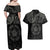 Viking Pride of Yorkshire Couples Matching Off Shoulder Maxi Dress and Hawaiian Shirt Black Odin’s Ravens Nordic - Wonder Print Shop