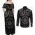 Viking Pride of Yorkshire Couples Matching Off Shoulder Maxi Dress and Long Sleeve Button Shirt Black Odin’s Ravens Nordic - Wonder Print Shop