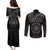 Viking Pride of Yorkshire Couples Matching Puletasi and Long Sleeve Button Shirt Black Odin’s Ravens Nordic - Wonder Print Shop