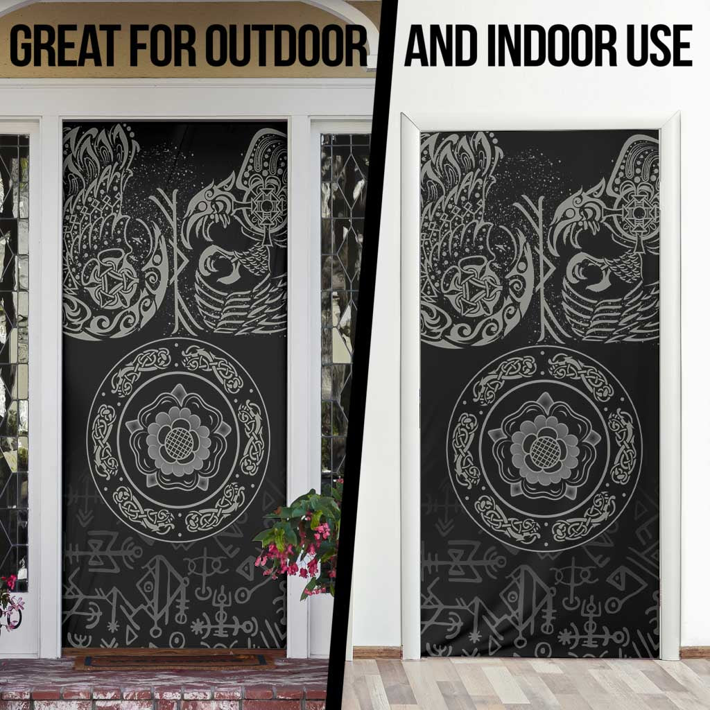 Viking Pride of Yorkshire Door Cover Black Odin’s Ravens Nordic - Wonder Print Shop