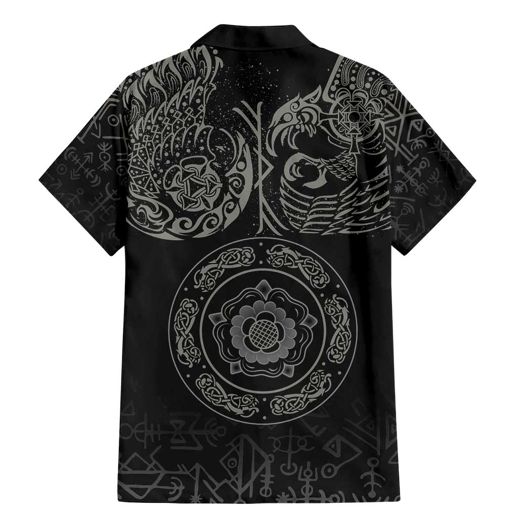 Viking Pride of Yorkshire Family Matching Mermaid Dress and Hawaiian Shirt Black Odin’s Ravens Nordic - Wonder Print Shop