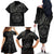 Viking Pride of Yorkshire Family Matching Off The Shoulder Long Sleeve Dress and Hawaiian Shirt Black Odin’s Ravens Nordic - Wonder Print Shop