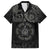 Viking Pride of Yorkshire Family Matching Off The Shoulder Long Sleeve Dress and Hawaiian Shirt Black Odin’s Ravens Nordic - Wonder Print Shop