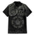 Viking Pride of Yorkshire Family Matching Off The Shoulder Long Sleeve Dress and Hawaiian Shirt Black Odin’s Ravens Nordic - Wonder Print Shop