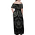 Viking Pride of Yorkshire Family Matching Off Shoulder Maxi Dress and Hawaiian Shirt Black Odin’s Ravens Nordic - Wonder Print Shop
