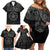 Viking Pride of Yorkshire Family Matching Off Shoulder Short Dress and Hawaiian Shirt Black Odin’s Ravens Nordic - Wonder Print Shop