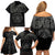 Viking Pride of Yorkshire Family Matching Off Shoulder Short Dress and Hawaiian Shirt Black Odin’s Ravens Nordic - Wonder Print Shop