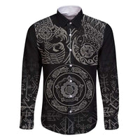 Viking Pride of Yorkshire Family Matching Off Shoulder Short Dress and Hawaiian Shirt Black Odin’s Ravens Nordic - Wonder Print Shop