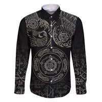 Viking Pride of Yorkshire Family Matching Puletasi and Hawaiian Shirt Black Odin’s Ravens Nordic - Wonder Print Shop