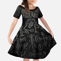 Viking Pride of Yorkshire Family Matching Summer Maxi Dress and Hawaiian Shirt Black Odin’s Ravens Nordic - Wonder Print Shop