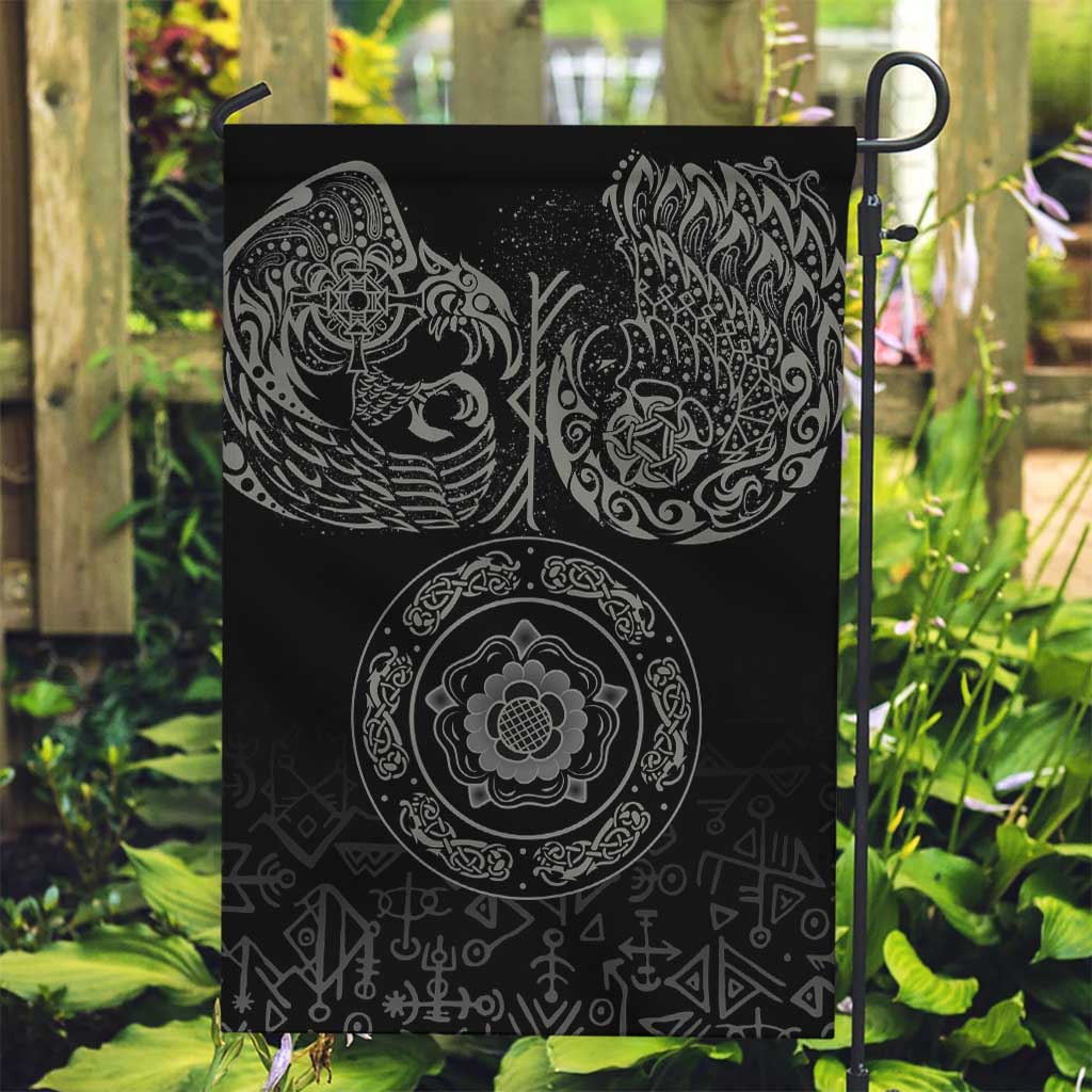 Viking Pride of Yorkshire Garden Flag Black Odin’s Ravens Nordic - Wonder Print Shop