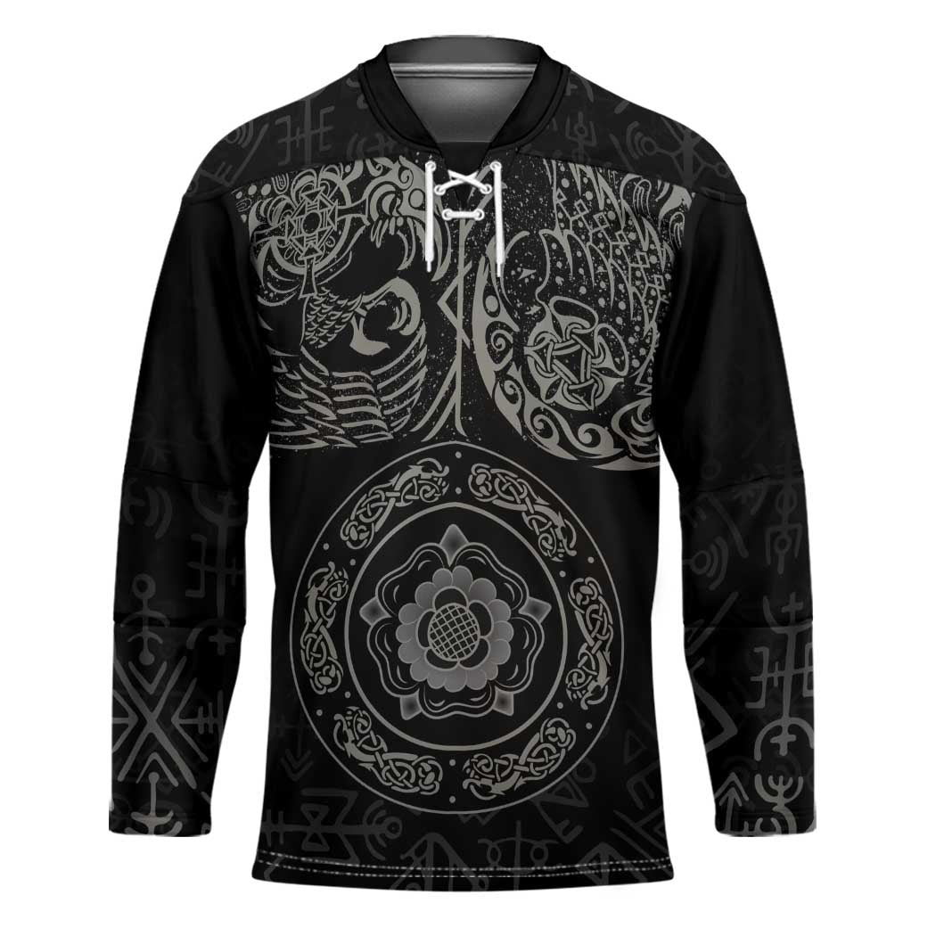 Viking Pride of Yorkshire Hockey Jersey Black Odin’s Ravens Nordic - Wonder Print Shop