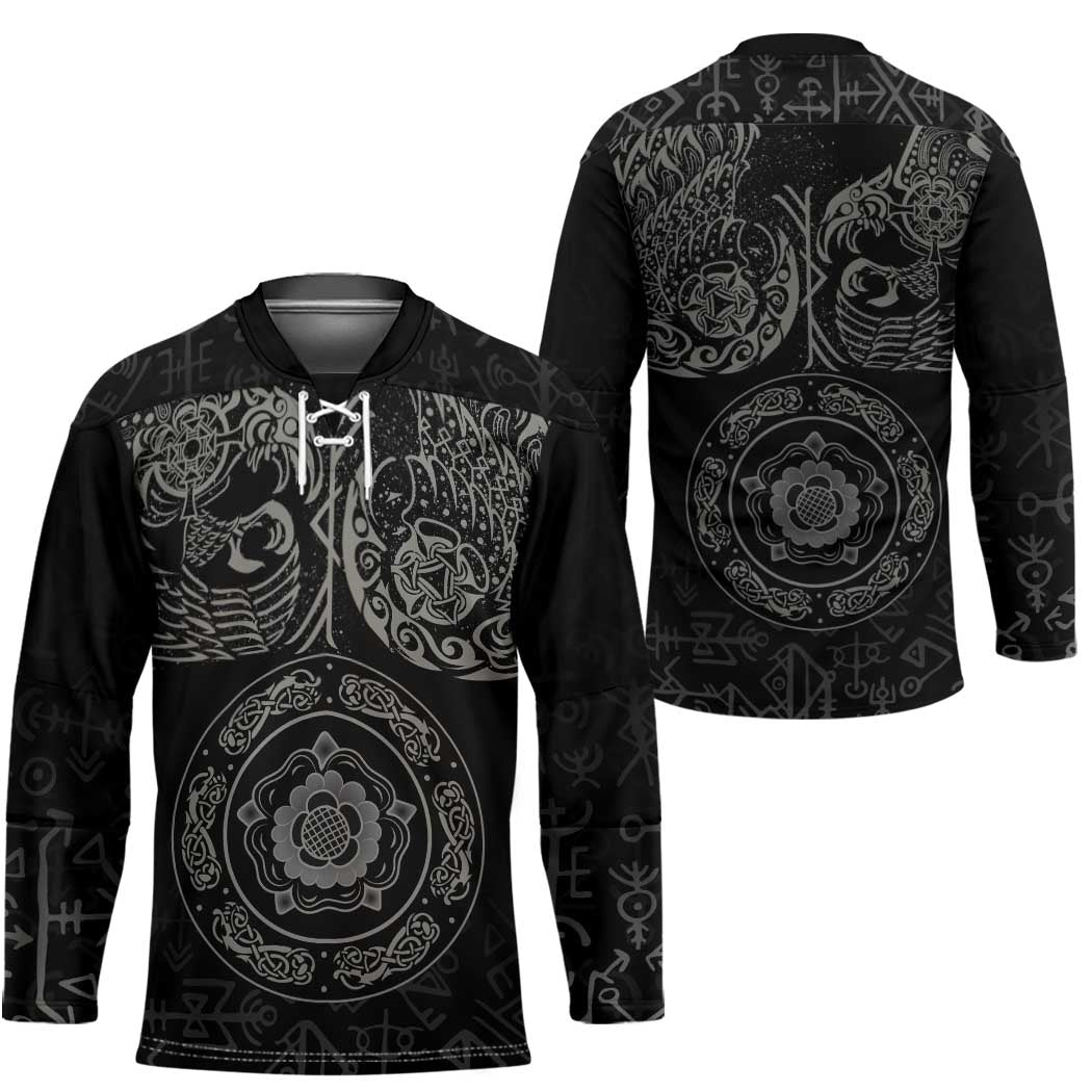 Viking Pride of Yorkshire Hockey Jersey Black Odin’s Ravens Nordic - Wonder Print Shop