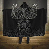 Viking Pride of Yorkshire Hooded Blanket Black Odin’s Ravens Nordic - Wonder Print Shop