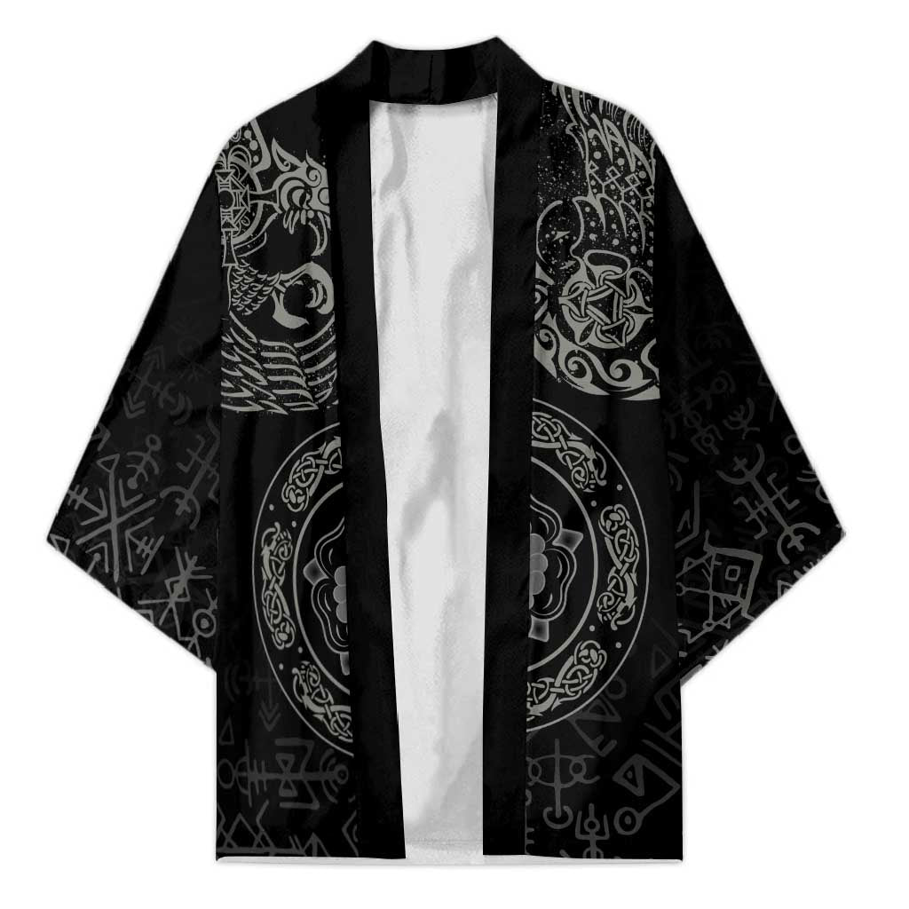 Viking Pride of Yorkshire Kimono Black Odin’s Ravens Nordic - Wonder Print Shop
