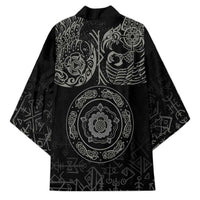 Viking Pride of Yorkshire Kimono Black Odin’s Ravens Nordic - Wonder Print Shop