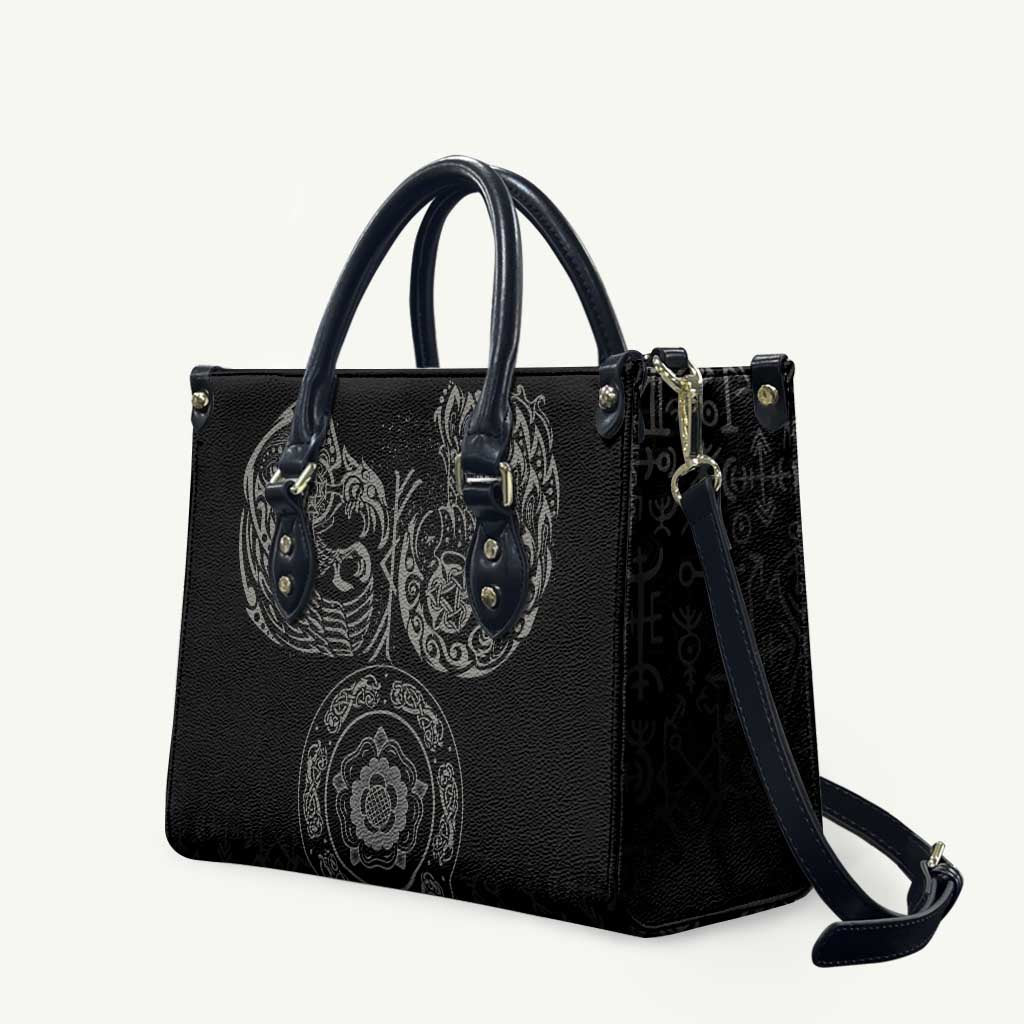 Viking Pride of Yorkshire Leather Bag Black Odin’s Ravens Nordic - Wonder Print Shop