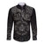Viking Pride of Yorkshire Long Sleeve Button Shirt Black Odin’s Ravens Nordic - Wonder Print Shop